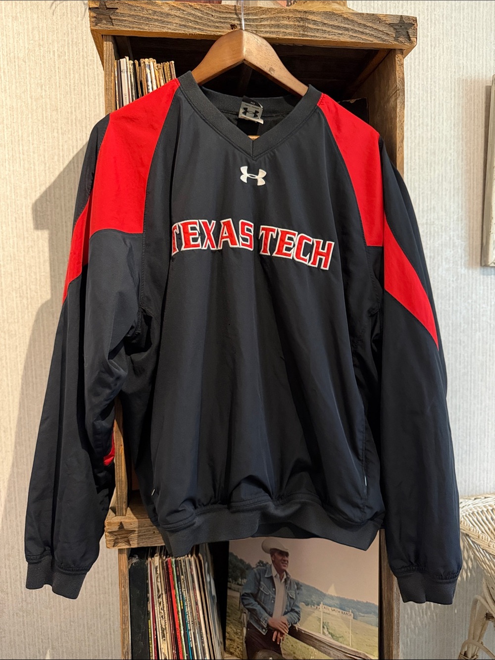 Under Armour Black and Red Texas Tech Pullover Jacket